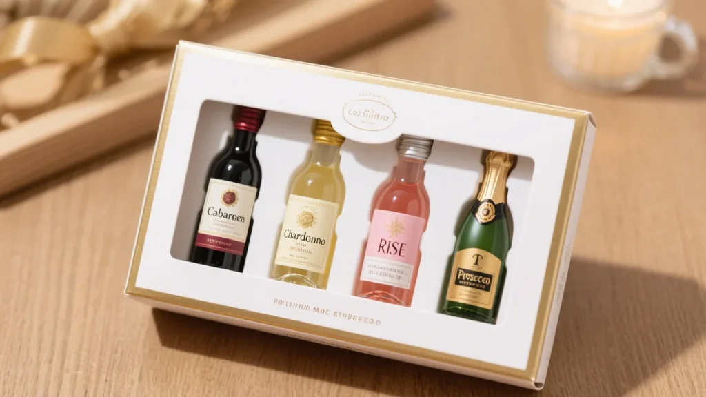 mini wine bottle gift box set of 4