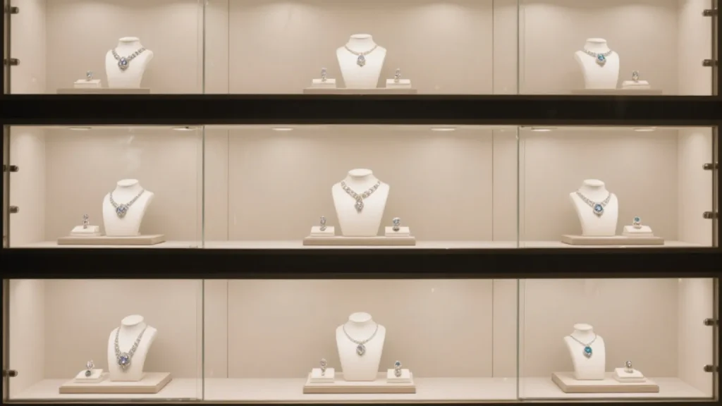 multi row jewelry drawer display