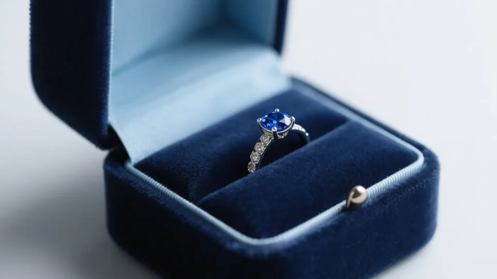 navy velvet ring box