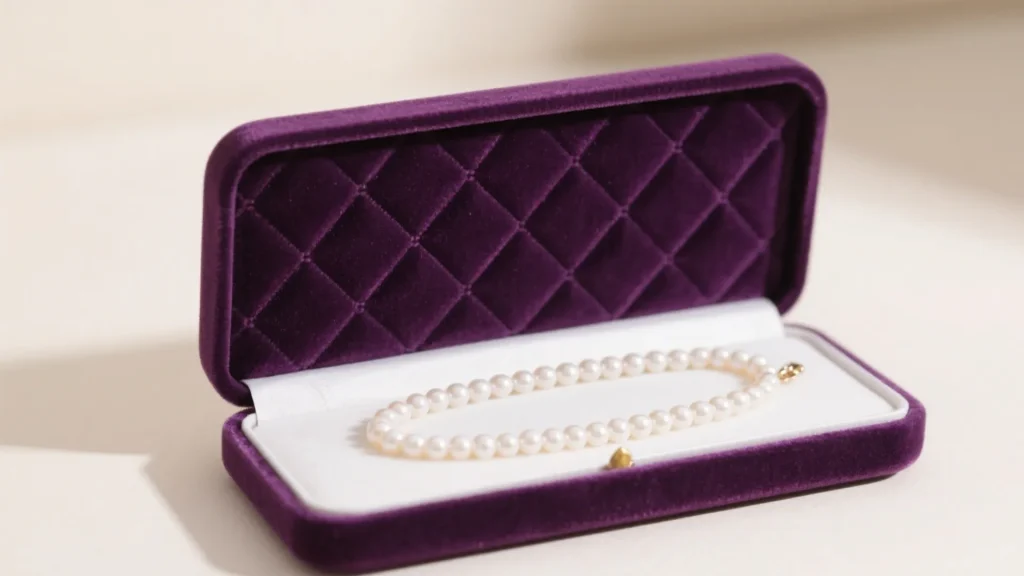 purple velvet necklace box