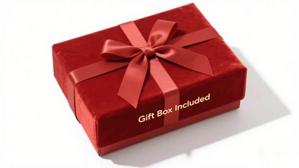 red velvet bow gift box