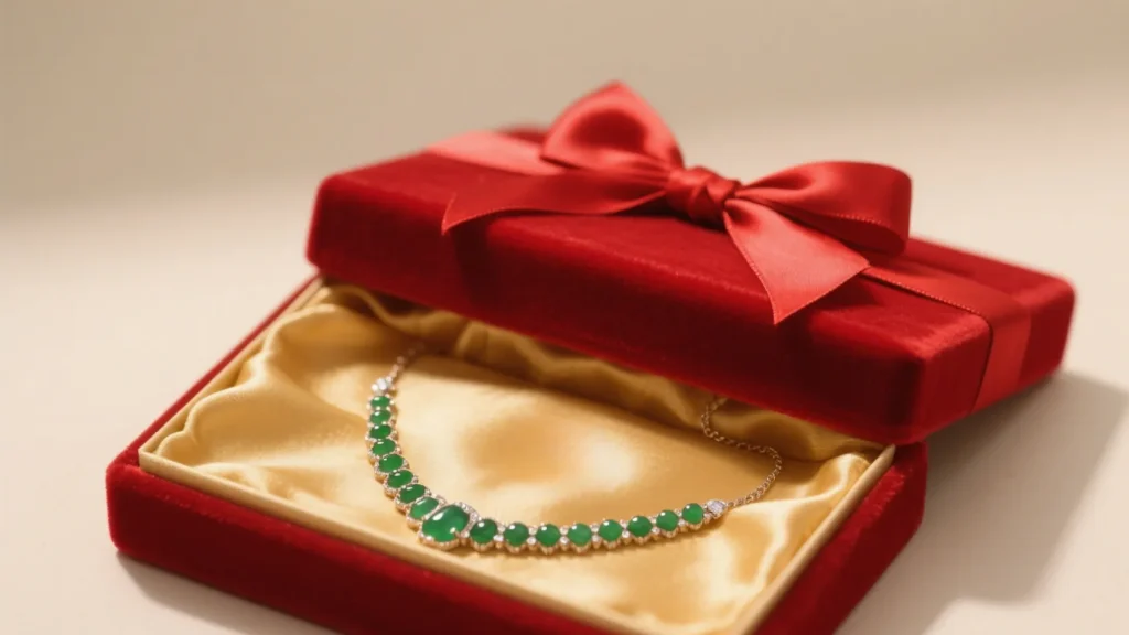 red velvet bow necklace box