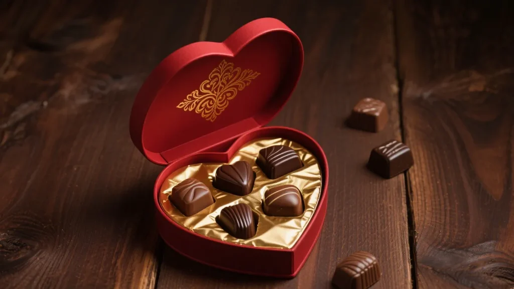 romantic heart chocolate box for gifting