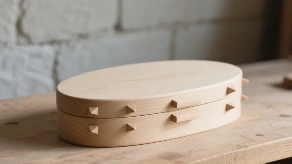 round wooden jewelry box simple style