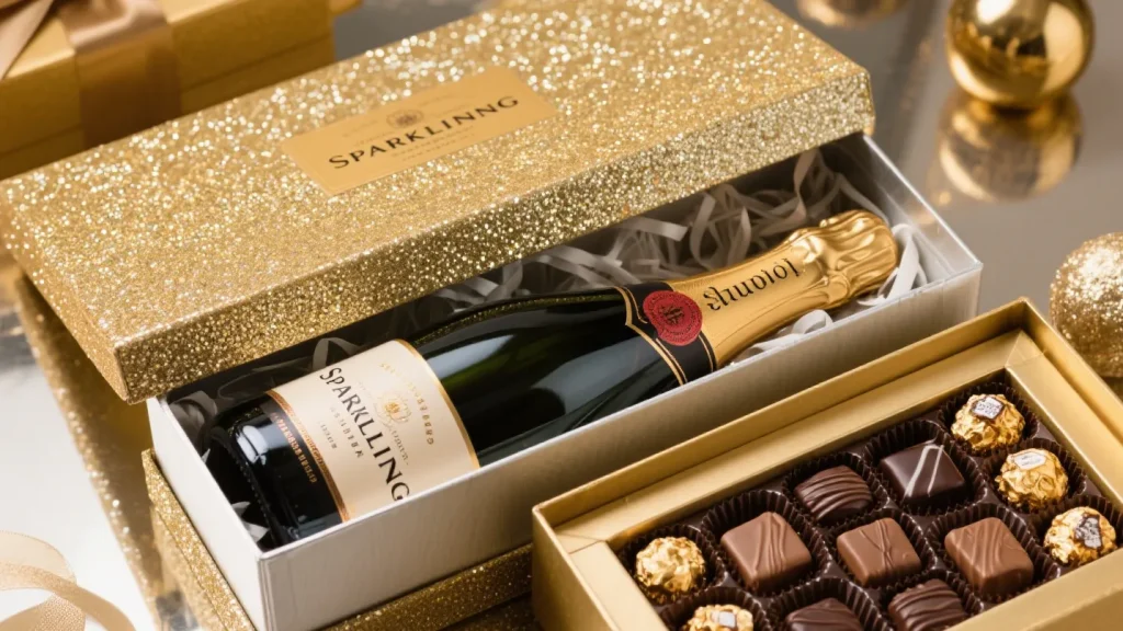 sparkling wine gift box chocolate truffles