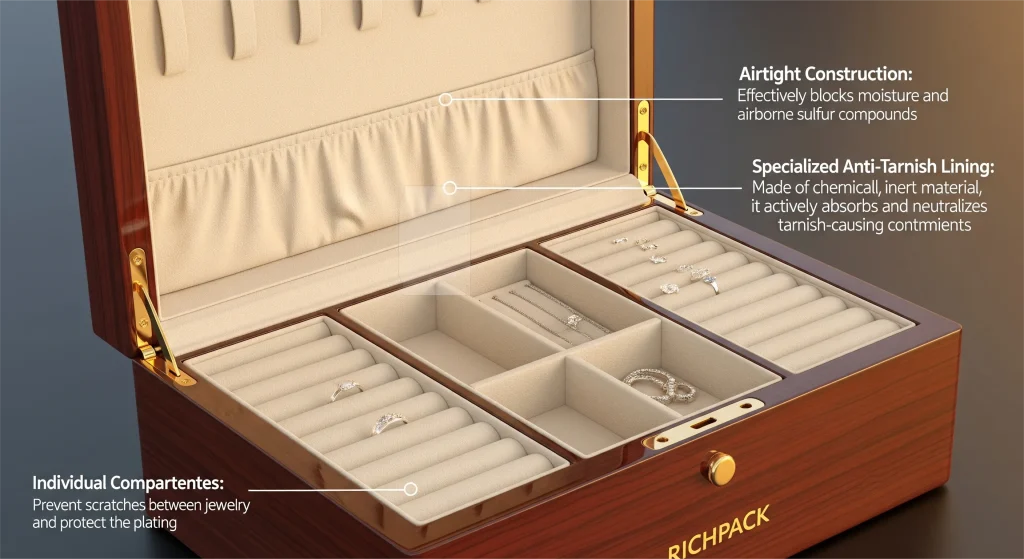 the anatomy of an anti tarnish jewelry box