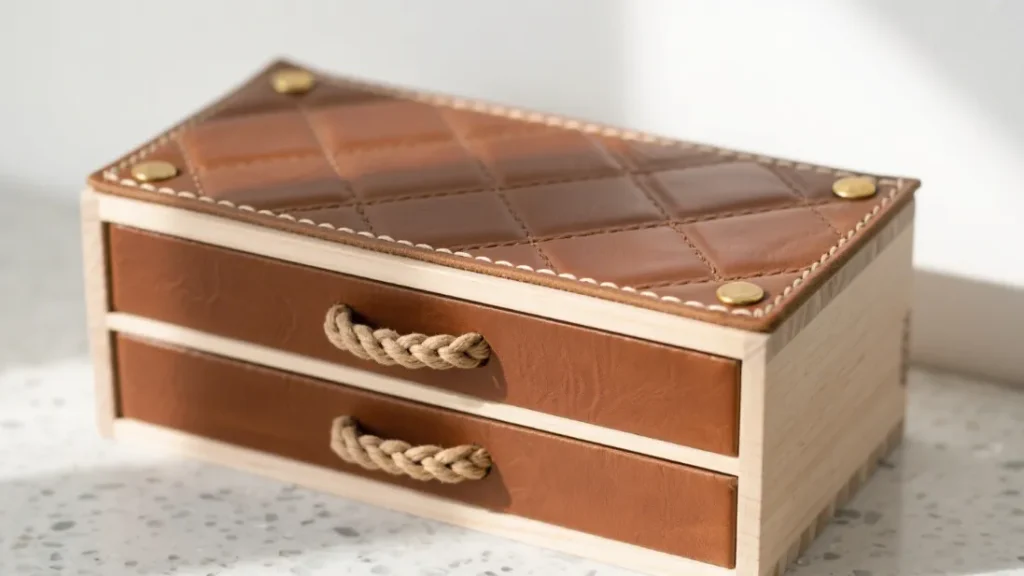 two tiered wooden jewelry box design