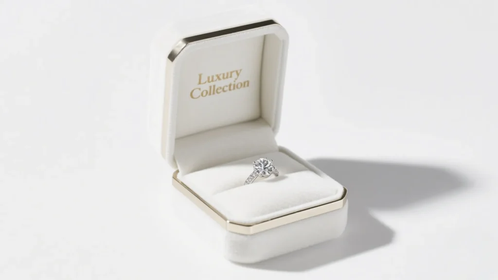 white velvet ring box