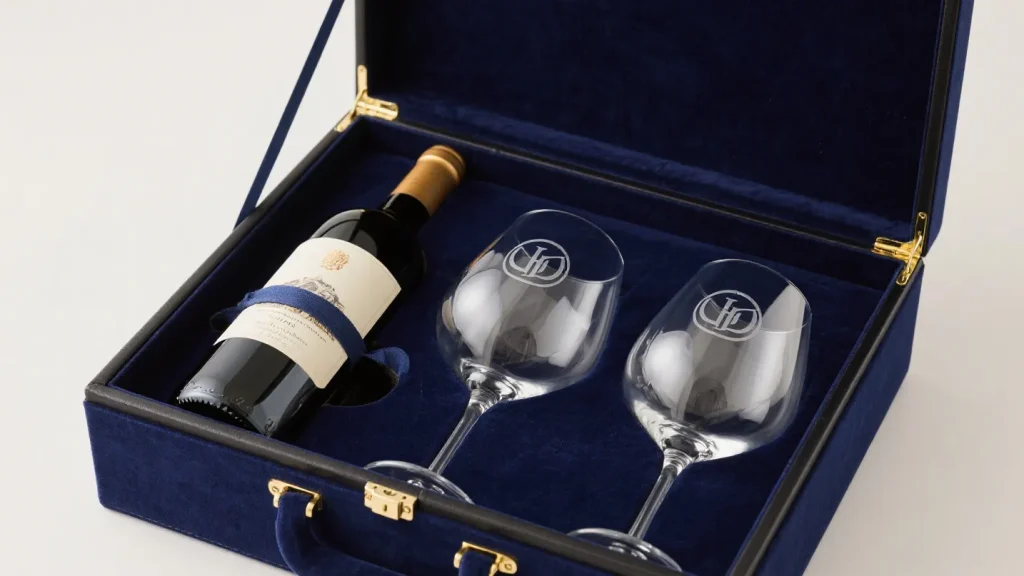 wine glass gift box matching bottle
