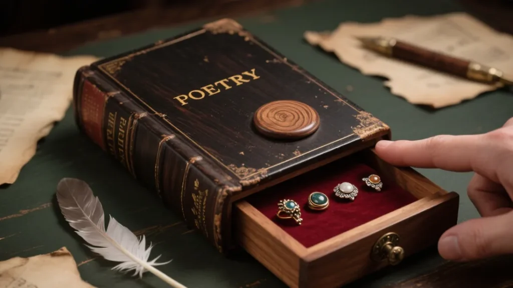 wooden box book shaped jewelry hide