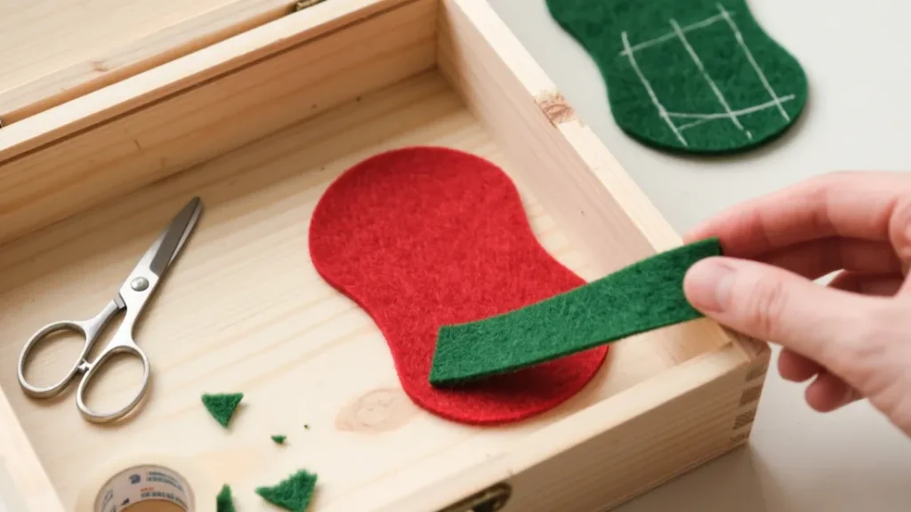 wooden box diy felt lining process