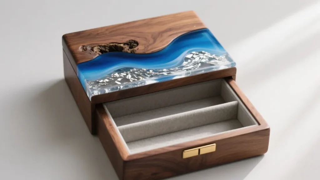 wooden box intricate gear design