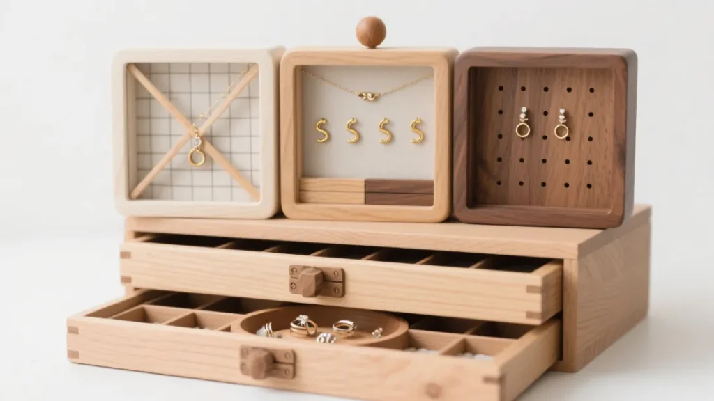 wooden box multi drawer jewelry storage