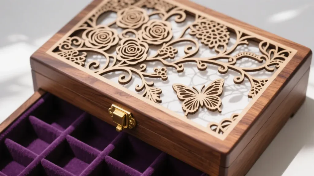 wooden box multi layered storage