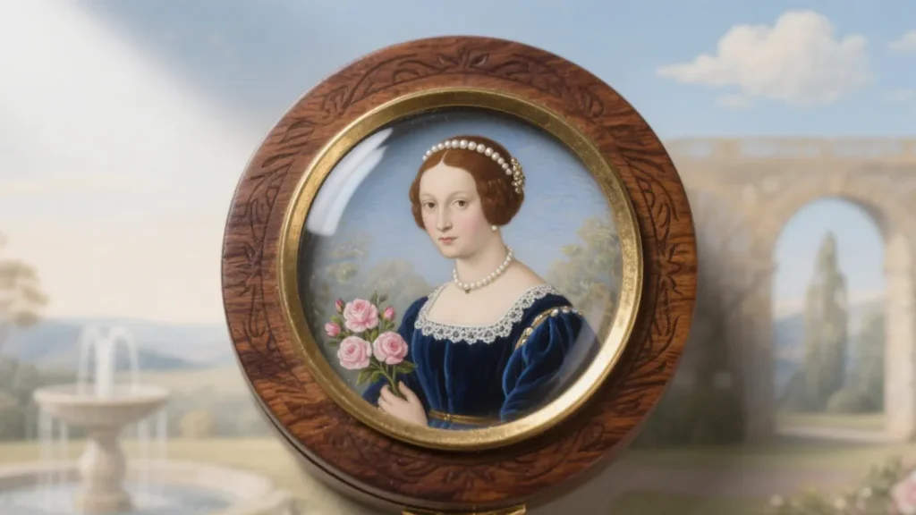 wooden box with portrait miniature