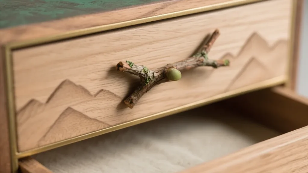 wooden jewelry box ornate latch design