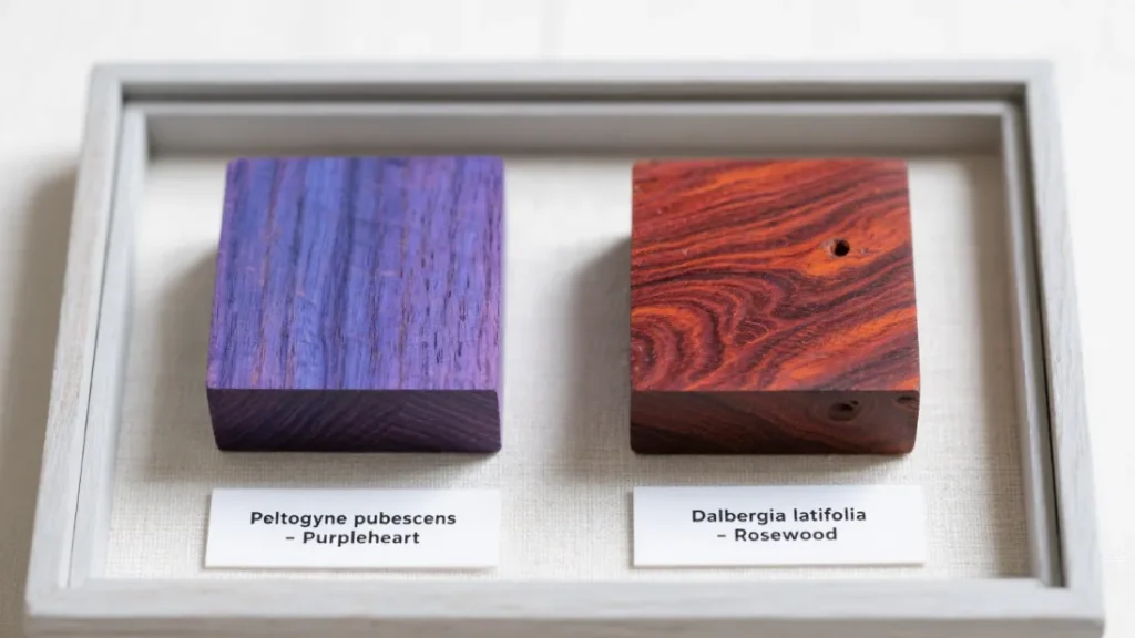 wooden jewelry boxes in frame display