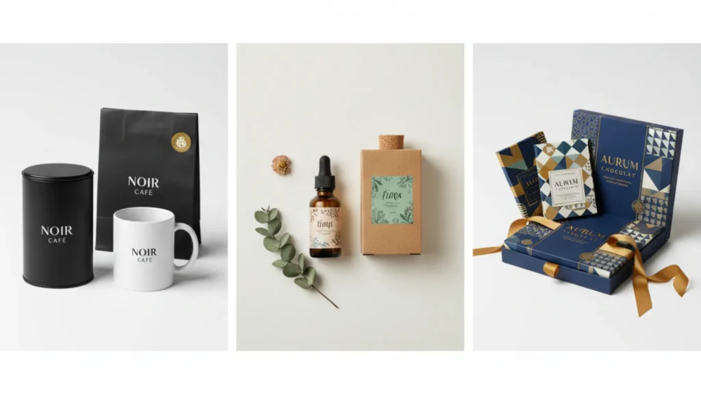 Brand consistency examples showing packaging aligned with overall brand identity
