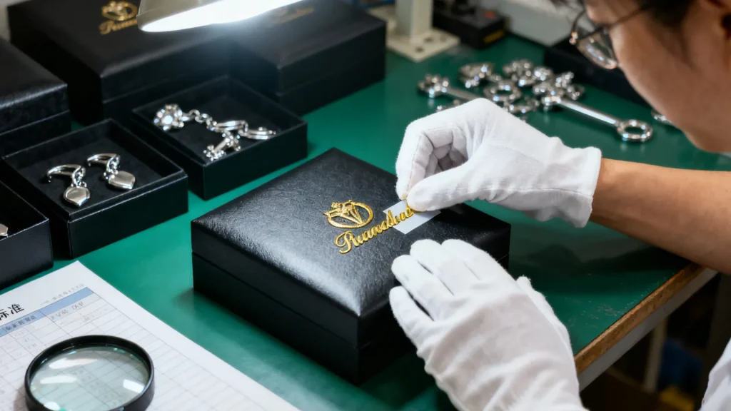 Craftsman making Richpack custom jewelry boxes