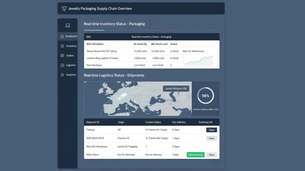 Digital interface for jewelry supply chain