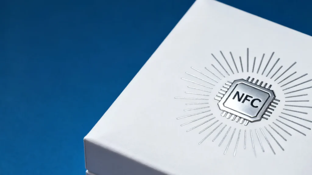 NFC tag embedded in jewelry packaging
