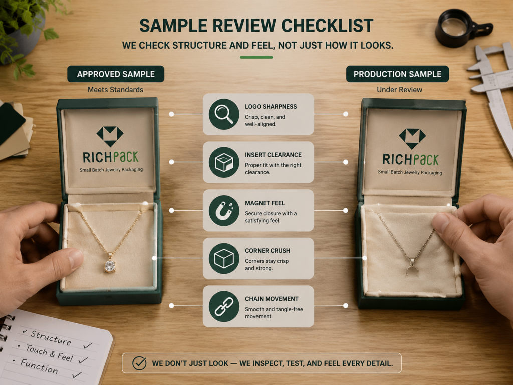 The Ultimate Guide to Small Batch Jewelry Packaging - Sample Approval Before Bulk Production