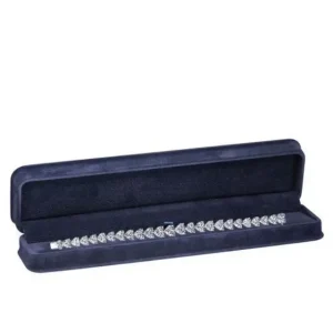 Suede Bracelet Box Navy Blue | Custom Luxury Jewelry Packaging – Richpack - Suede Bracelet Box 2