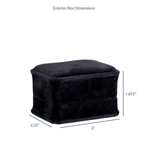 Suede Bracelet Box Navy Blue | Custom Luxury Jewelry Packaging – Richpack - Suede Double Ring Box 5