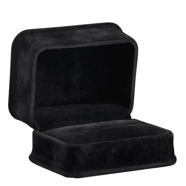 Suede Bracelet Box Navy Blue | Custom Luxury Jewelry Packaging – Richpack - Suede Double Ring Box