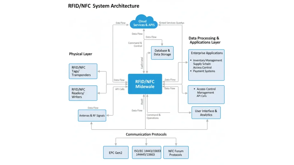 System diagram of RFID & NFC jewelry tracking