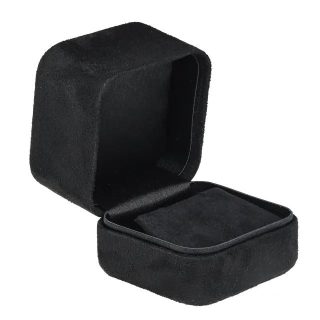 Ultrasuede Earring Box Black | Custom Luxury Jewelry Packaging Solutions – Richpack - Ultrasuede Earring Box 1