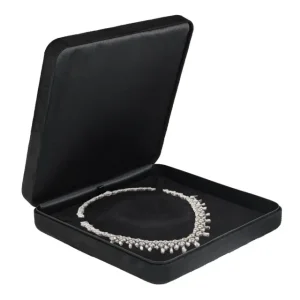 Ultrasuede Necklace Box Black | Custom Luxury Jewelry Packaging & Display Solutions – Richpack - Ultrasuede Necklace Box 4