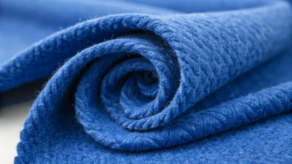 blue fabric material macro