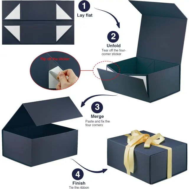 Large Gift Boxes Gentleman Blue | Anniversary & Event Packaging – Richpack - large gift boxes 3