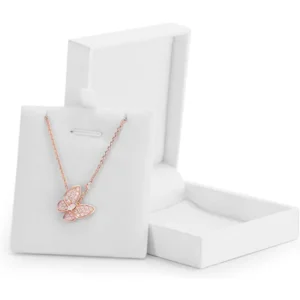 Necklace Box White Faux Leather | Custom Pendant Packaging – Richpack - necklace box 4