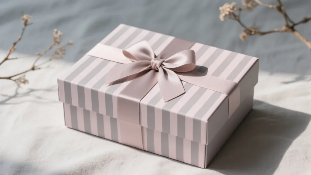 striped pink gift box