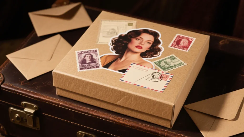 vintage stamp women monthly gift box