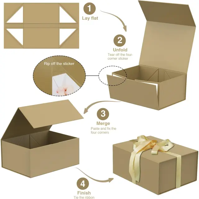 Wholesale Gift Boxes Gold Cardboard | Custom Jewelry & Event Packaging – Richpack - wholesale gift boxes 3