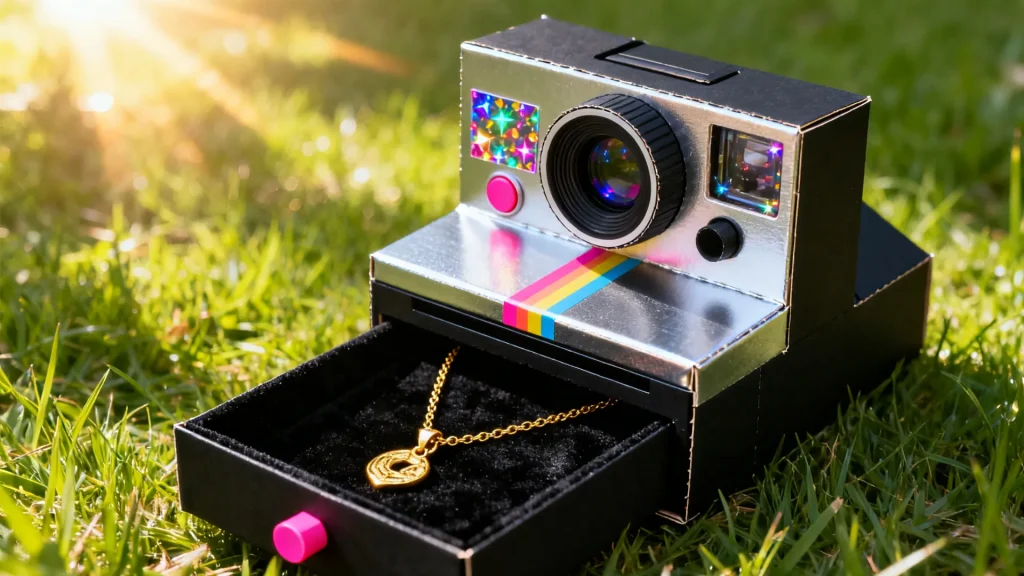 y2k fashion jewelry box in camera design