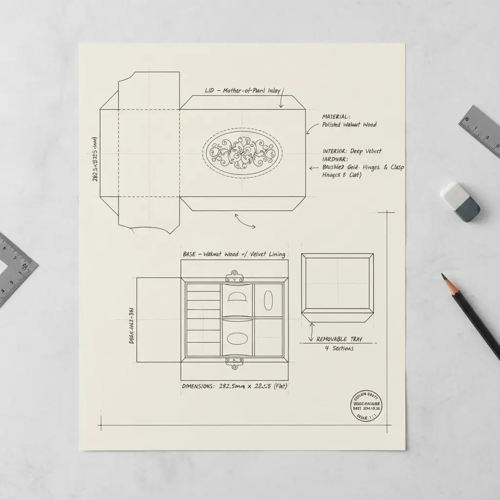 Custom Jewelry Box Design Draft