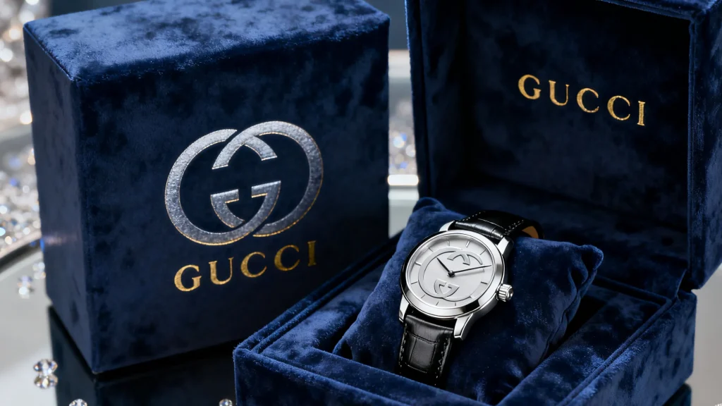 Gucci Watch Custom Blue Velvet Gift Box