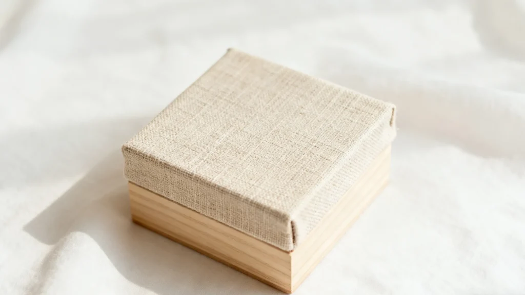 beige jewelry box on white