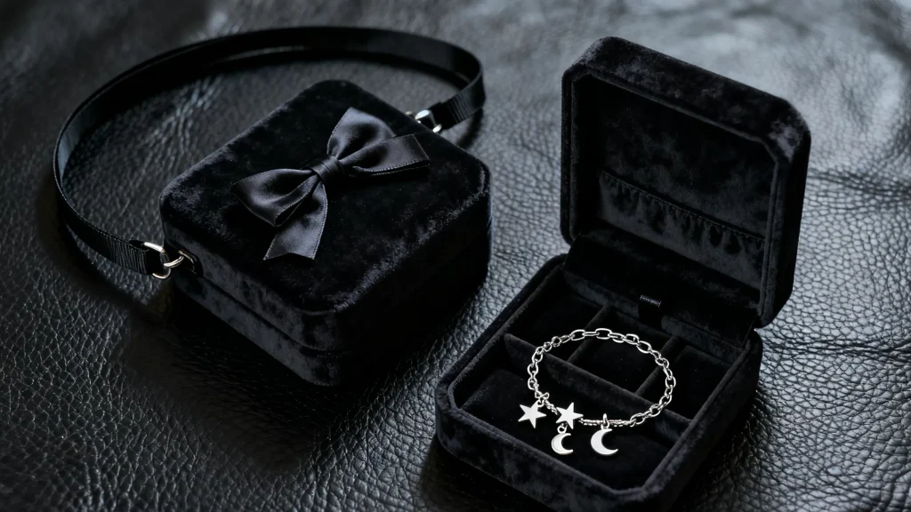 Bracelet Storage Box Sizes: Standard Packaging or Custom Dimensions? - black bracelet storage box with accessories