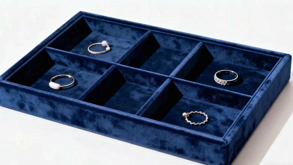 blue velvet jewelry tray