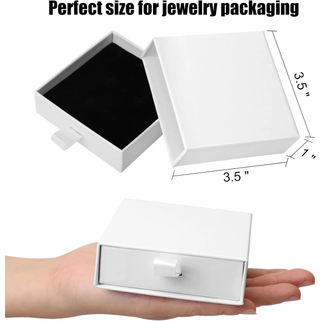 Jewellery Gift Box Pearl White | Custom Packaging by Richpack - jewellery gift box necklace 2
