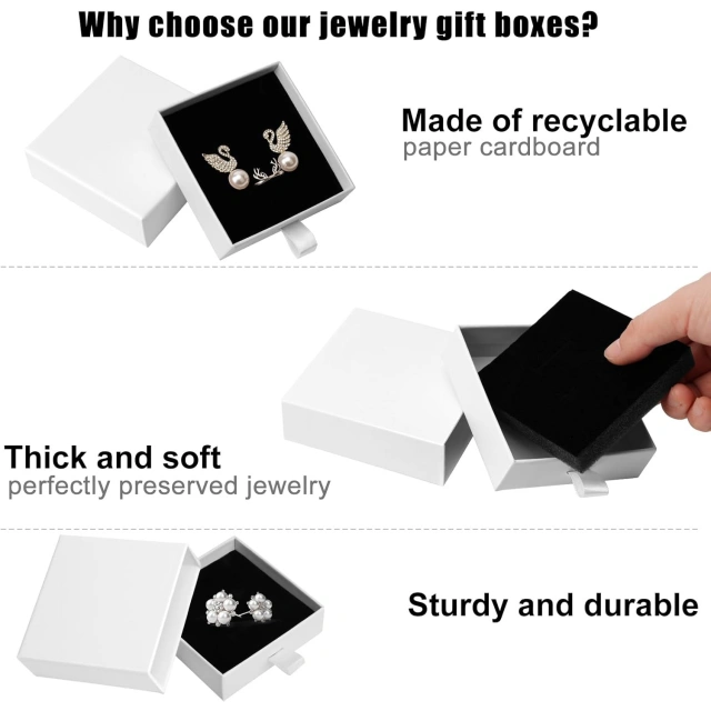 Jewellery Gift Box Pearl White | Custom Packaging by Richpack - jewellery gift box necklace 3