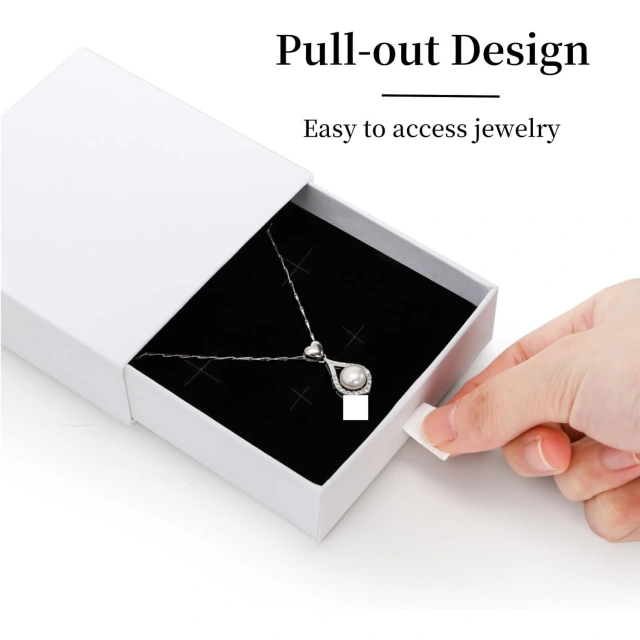 Jewellery Gift Box Pearl White | Custom Packaging by Richpack - jewellery gift box necklace 4