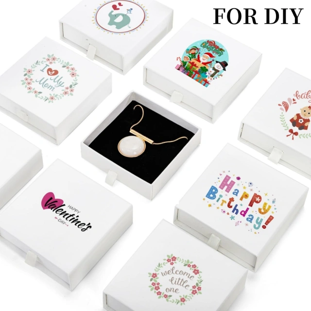 Jewellery Gift Box Pearl White | Custom Packaging by Richpack - jewellery gift box necklace 5