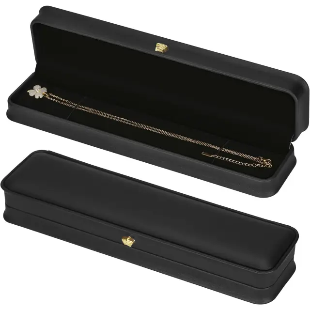 Leather Jewelry Case Black | Custom Luxury Case | Richpack - leather jewelry case