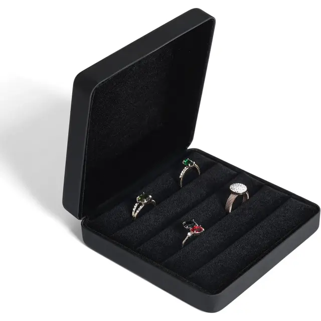 Leather Jewellery Boxes Black | Custom Bracelet & Watch Box – Richpack - leather jewelry organizer 3